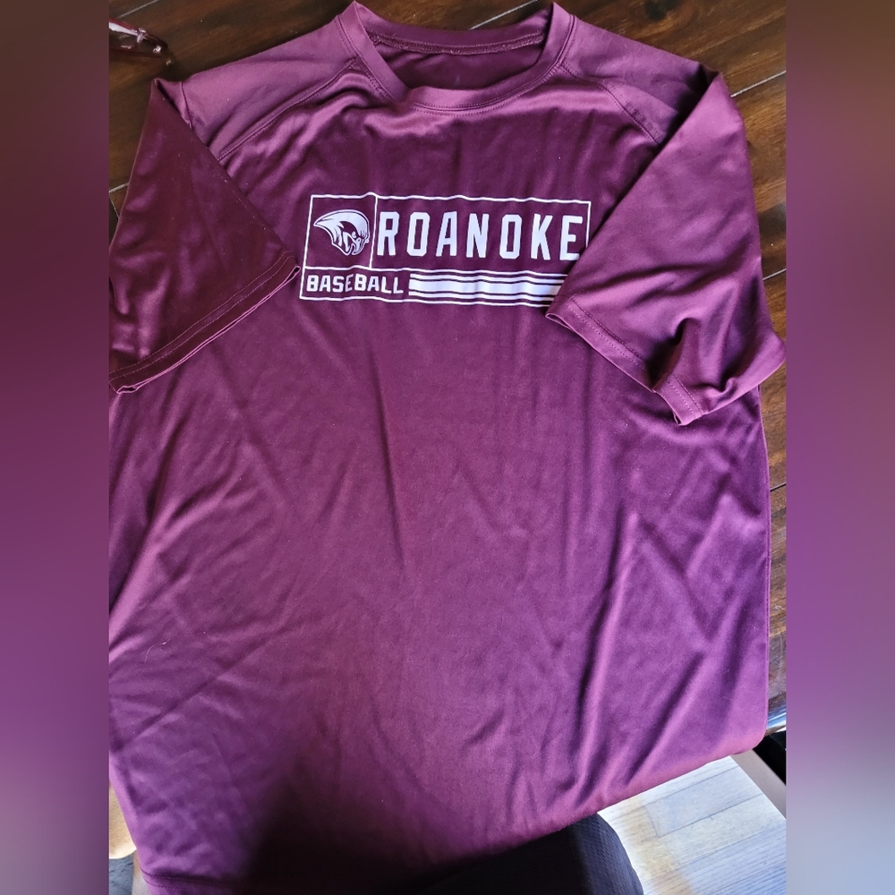 Mens XL Roanoke College Baseball shirt, maroon